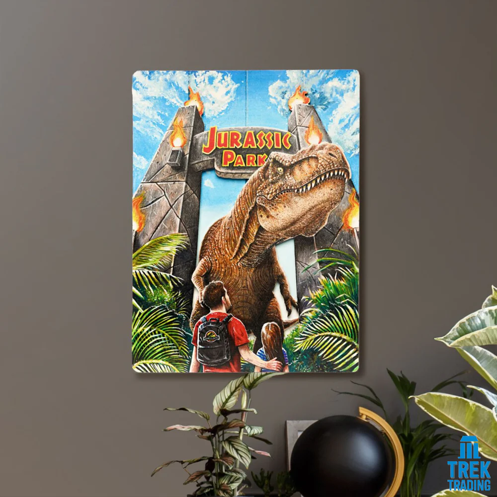 Jurassic Park Rex Attack - 30cm x 40cm Woodart 3D - Image 5