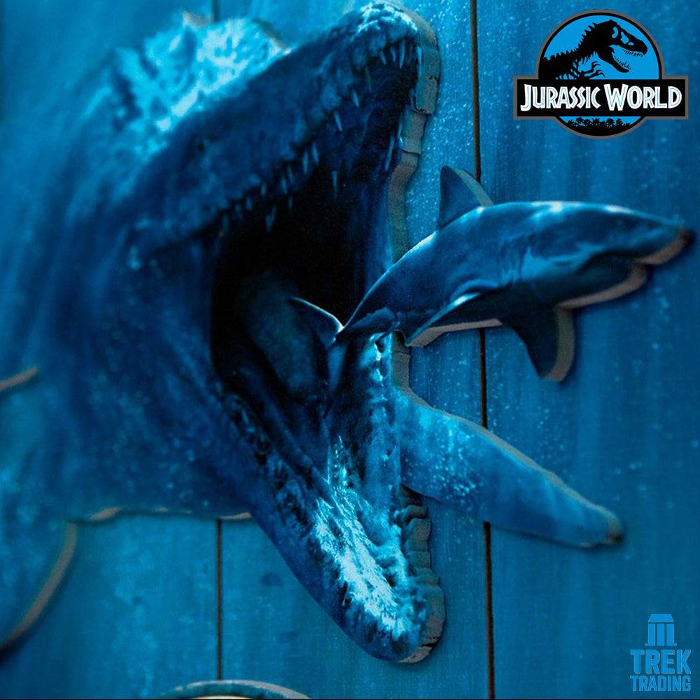 Jurassic World Mossa The Park is Open - 30cm x 40cm Woodart 3D - Image 3