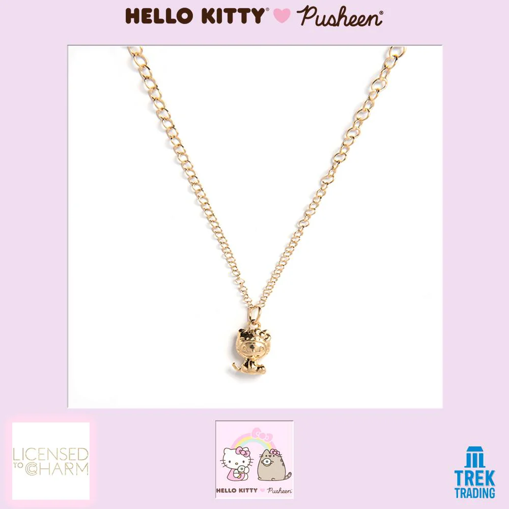 Hello Kitty & Pusheen - 18ct Gold Vermeil Charm Necklace - Image 3