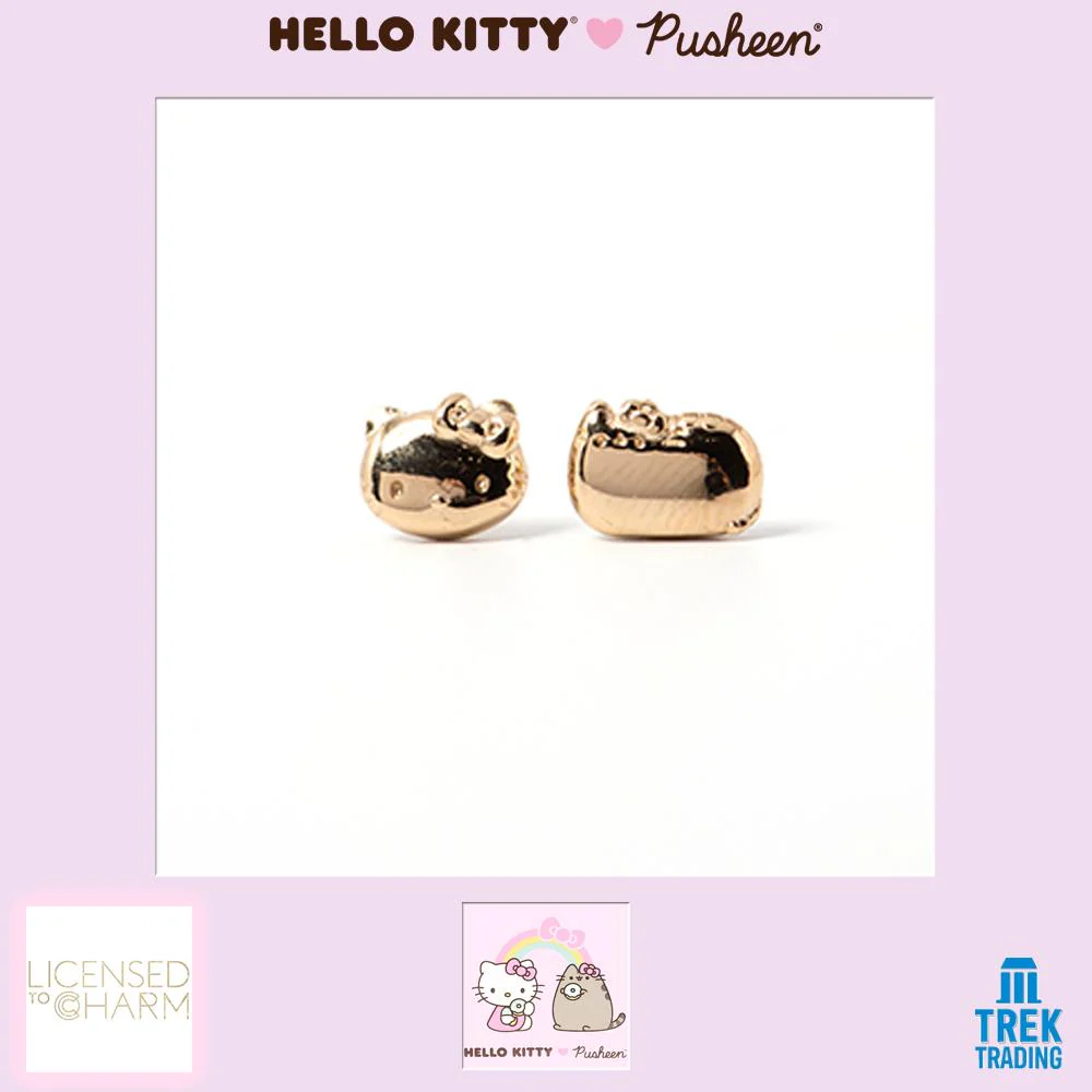 Hello Kitty & Pusheen - 18ct Gold Vermeil Stud Earrings - Image 3