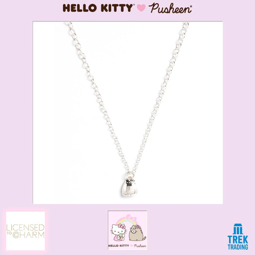 Hello Kitty & Pusheen - Sterling Silver Hello Kitty as Pusheen Charm Necklace - Image 3