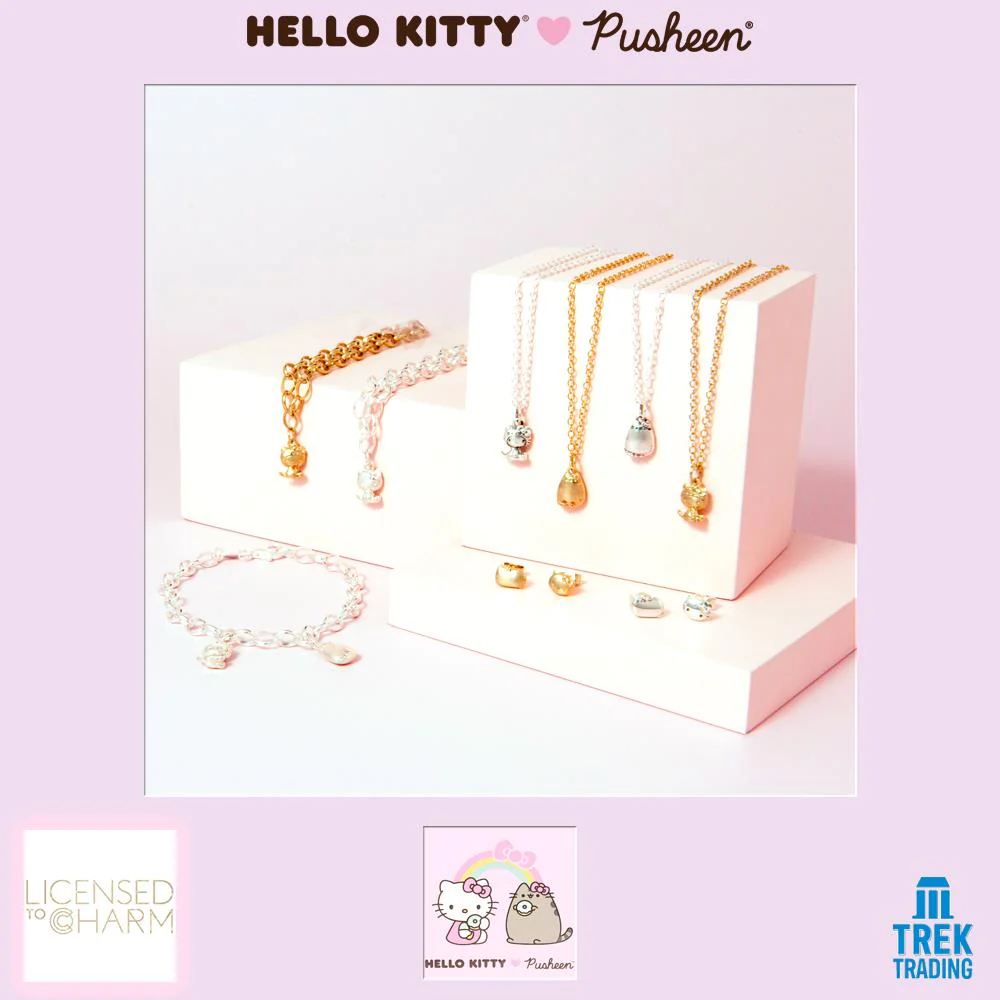 Hello Kitty & Pusheen - Sterling Silver Hello Kitty as Pusheen Charm Necklace - Image 5