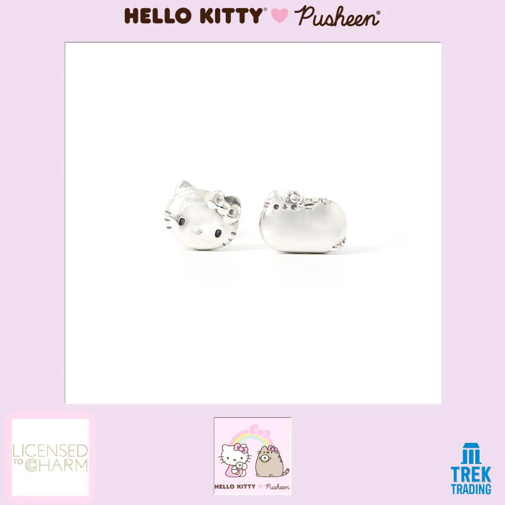 Hello Kitty & Pusheen - Sterling Silver Stud Earrings - Image 3
