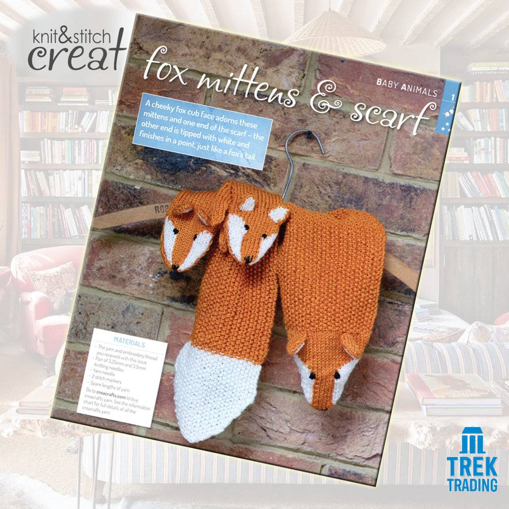 Knit & Stitch Creative - SP002 Baby Animals Special Fox Cub Scarf & Mittens Set - Image 3