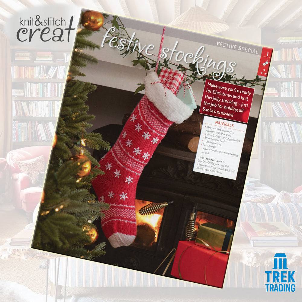 Knit & Stitch Creative - SP006 Festive Special Snowflake-Patterned Christmas Stocking - Image 3