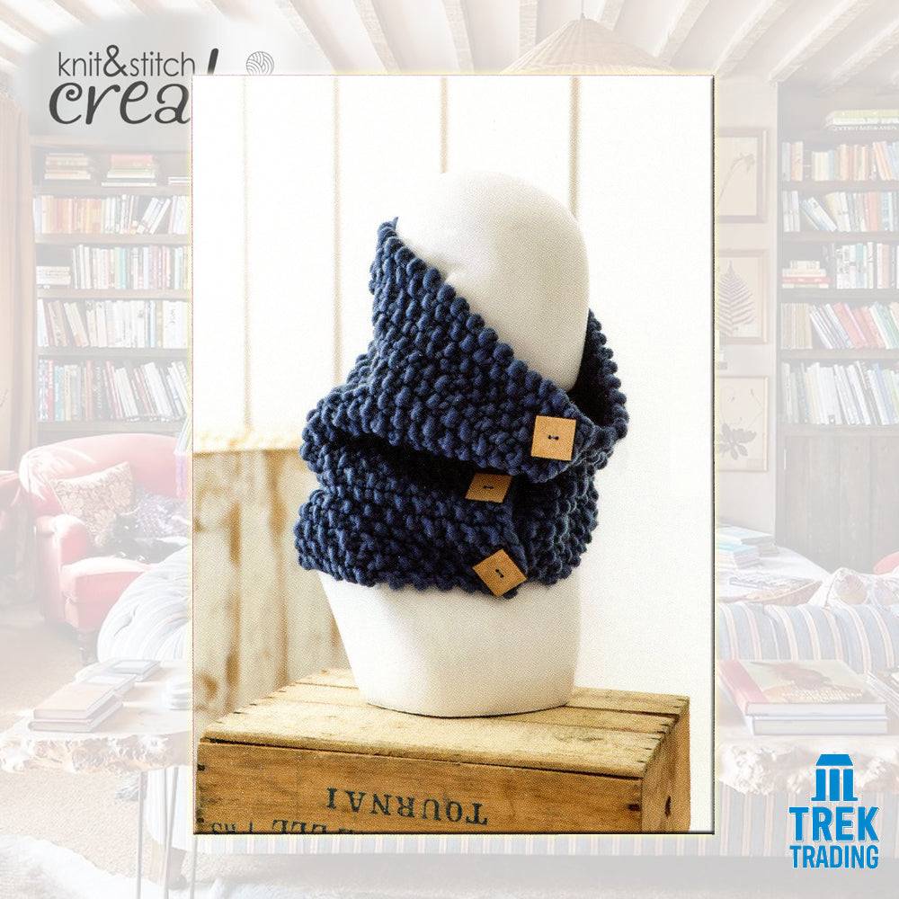 Knit & Stitch Creative - UP005 Cowl with Square Buttons - Image 4