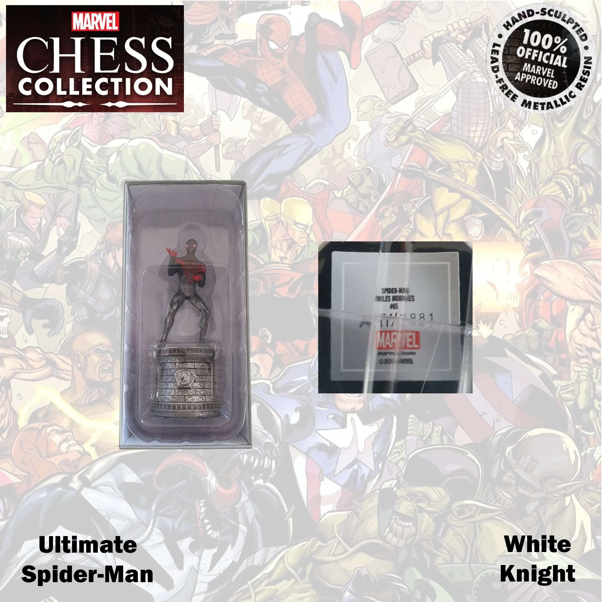Marvel Chess Collection 11cm Ultimate Spider-Man White Knight 65 - Image 3