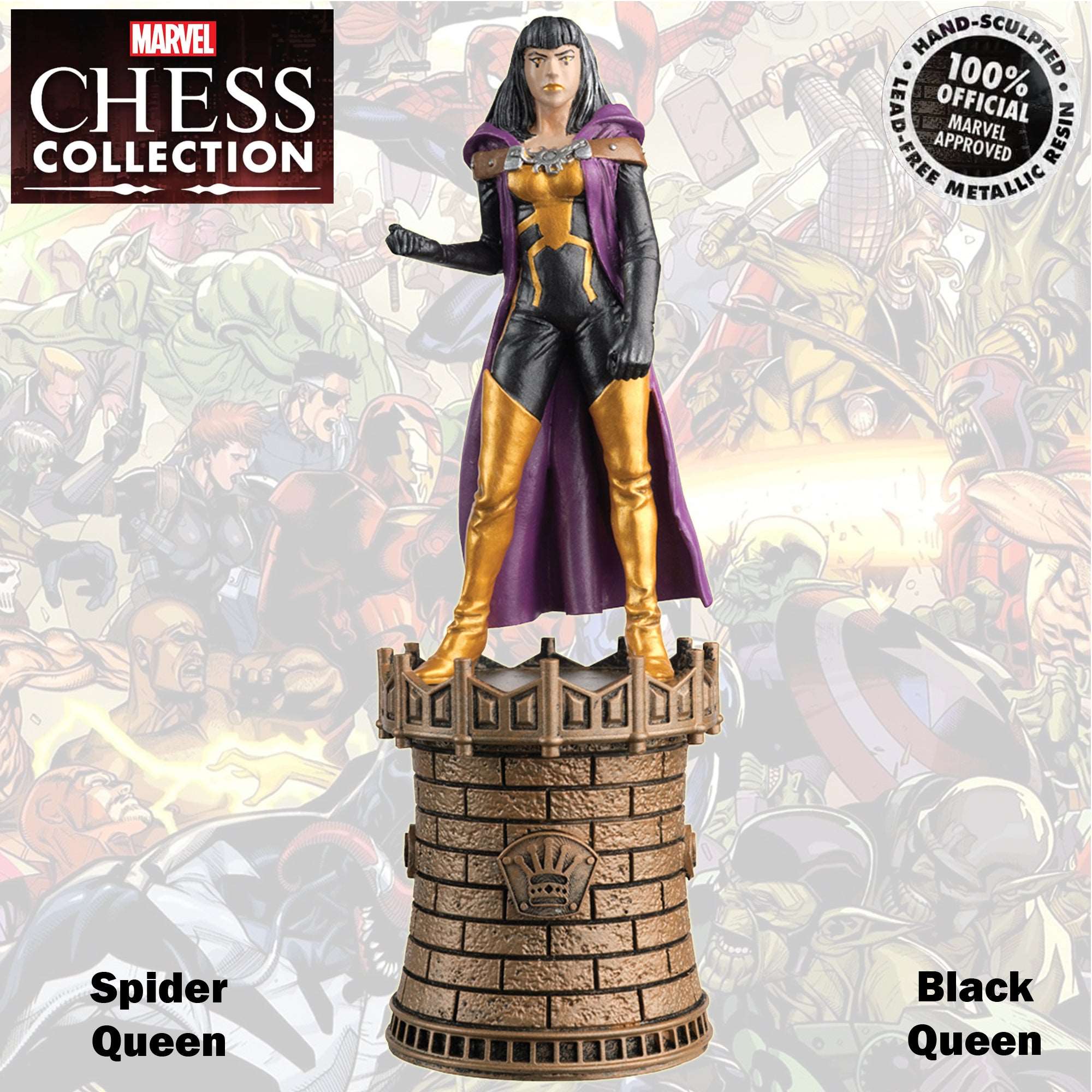 Marvel Chess Collection 13cm Spider Queen Black Queen 90 - Image 2