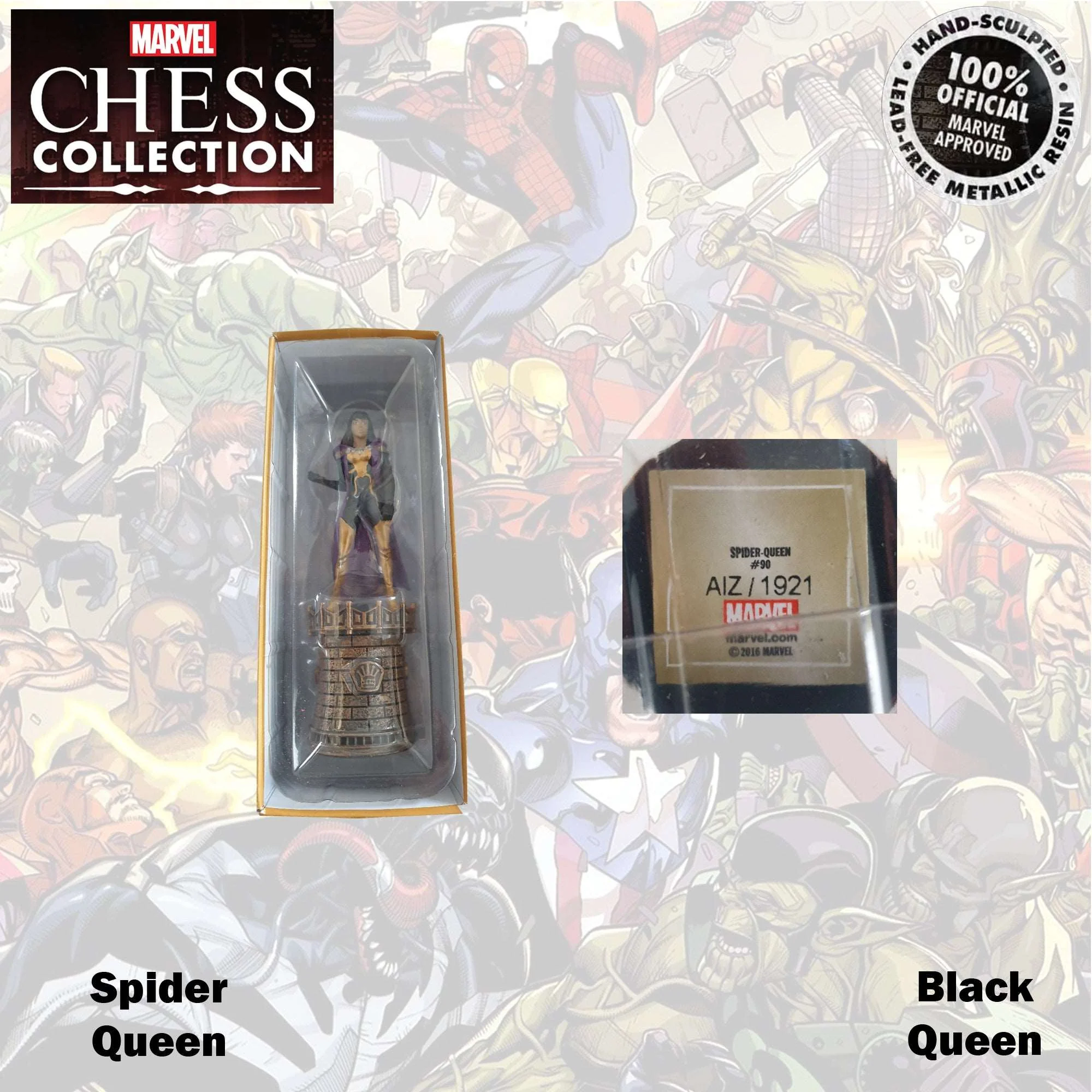 Marvel Chess Collection 13cm Spider Queen Black Queen 90 - Image 3