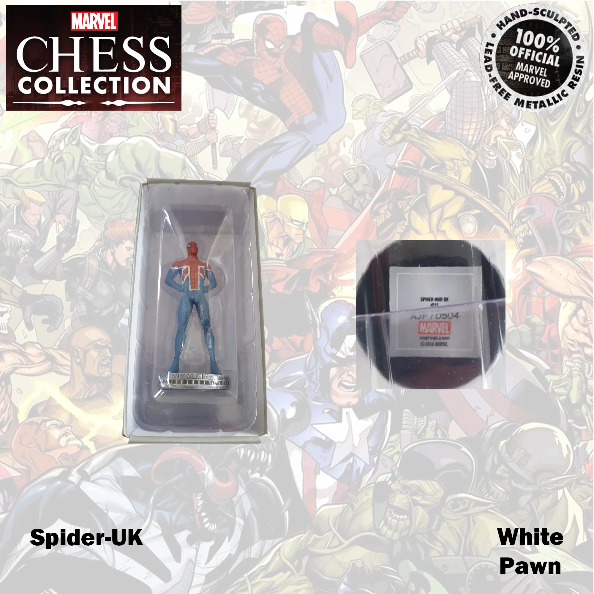 Marvel Chess Collection 9cm Spider-UK White Pawn 93 - Image 3