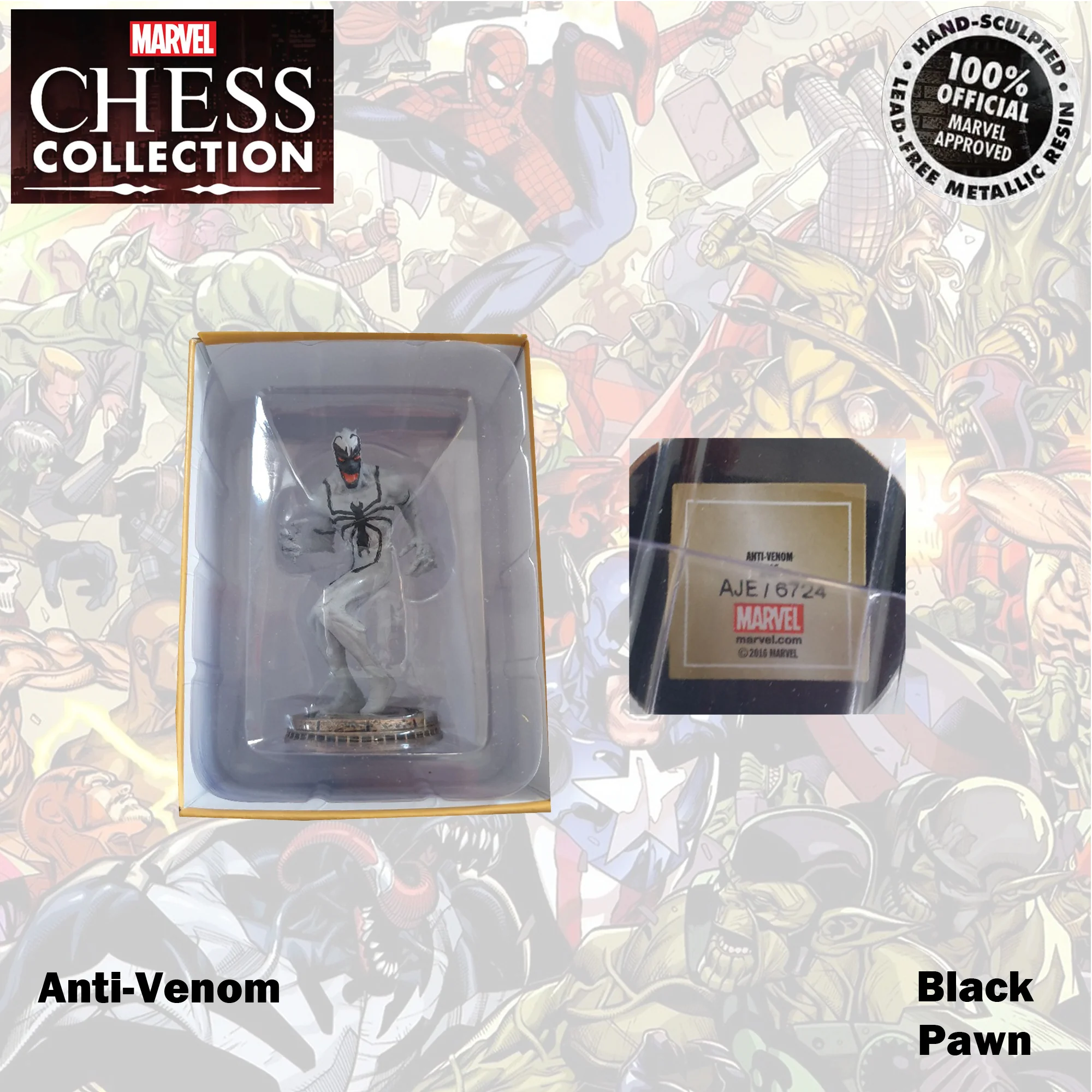 Marvel Chess Collection 9cm Anti-Venom Black Pawn 95 - Image 3
