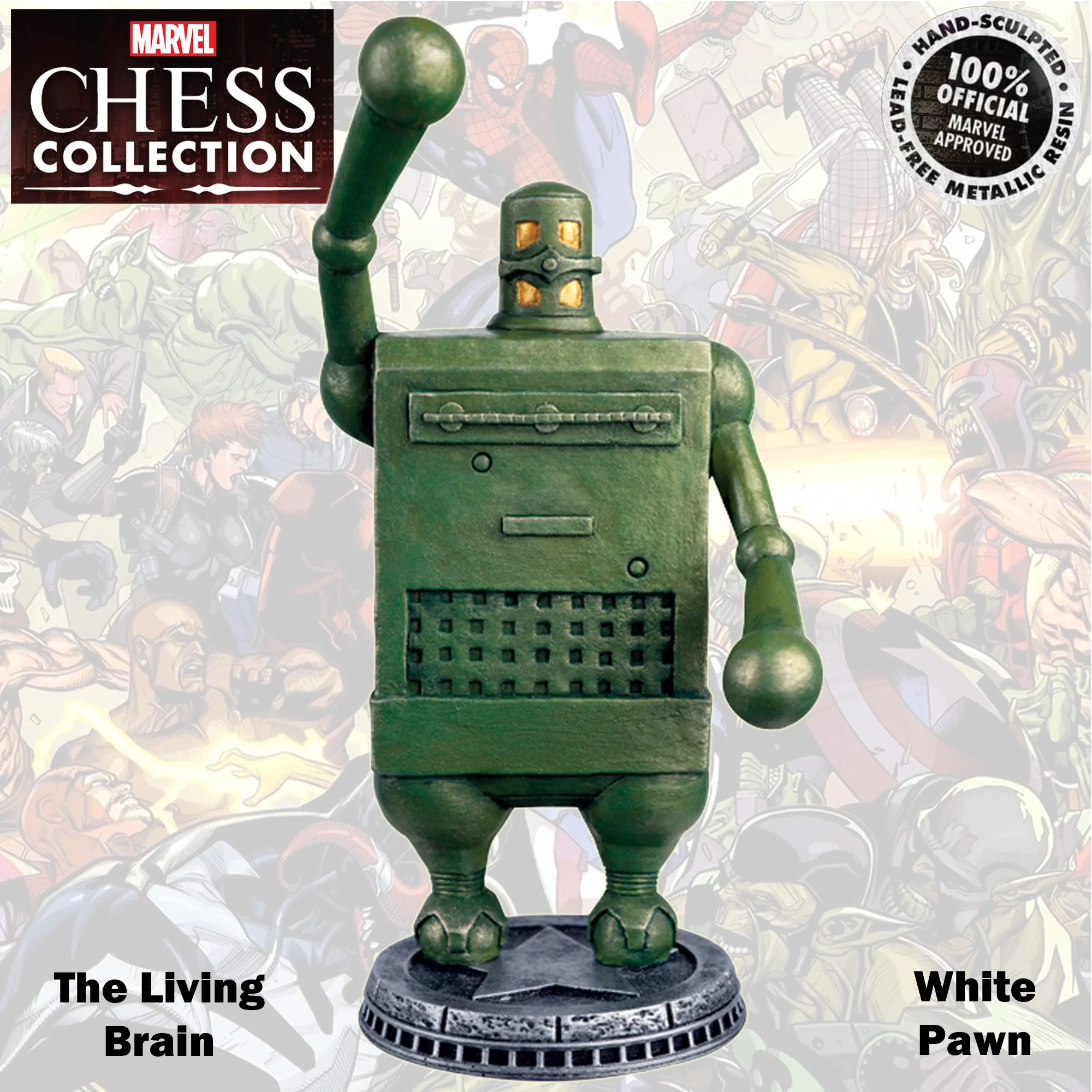 Marvel Chess Collection 9cm Living Brain White Pawn 96 - Image 2