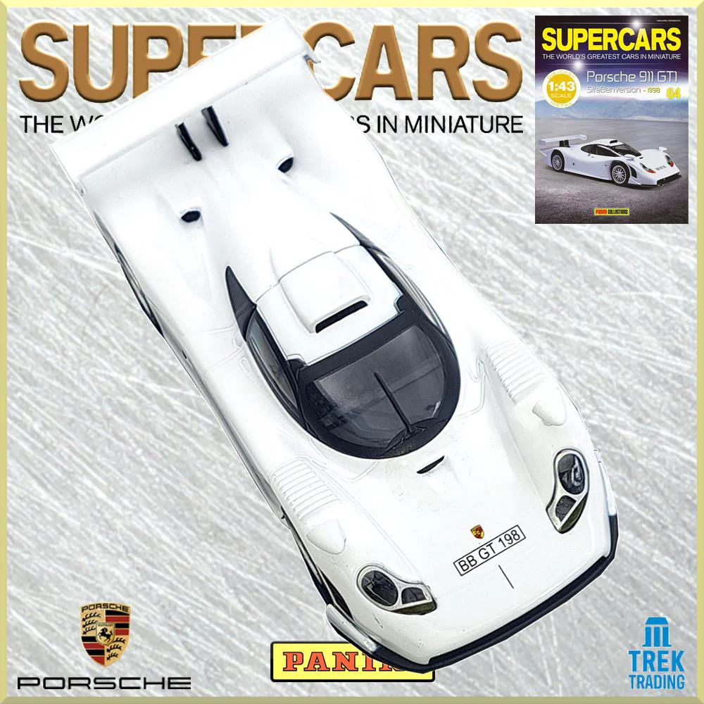 Supercars Collection 64 - Porsche 911 GT1 Straβenversion 1998 with Magazine - Image 4